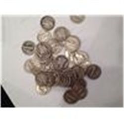 50 MIXED DATES 90%  SILVER MERCURY DIMES