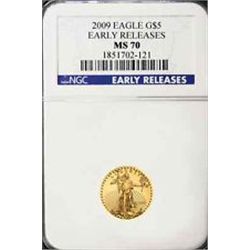 PERFECT GRADE NGC MS-702009 1/10 oz Gold Eagle $5