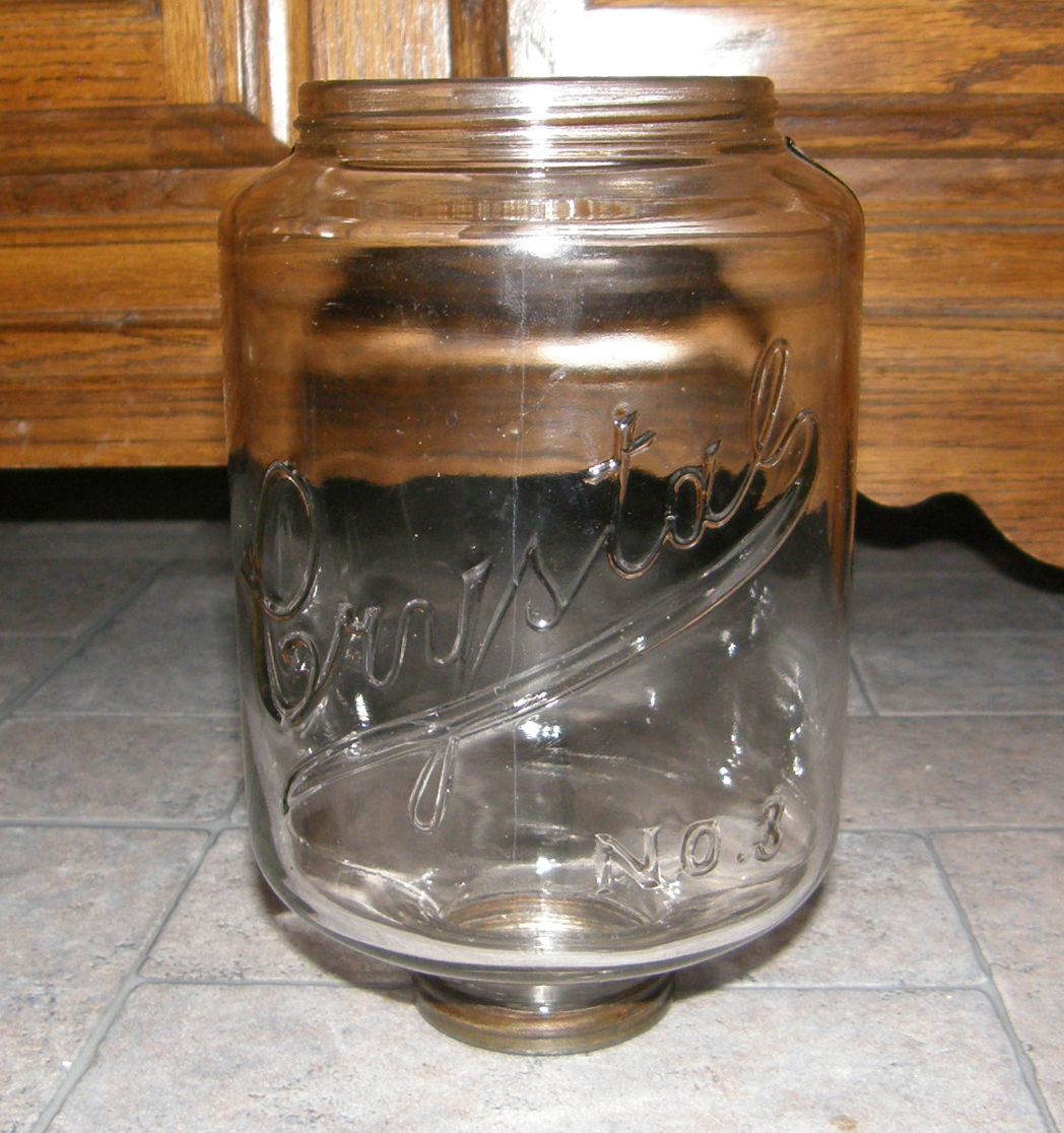 Antique Arcade Crystal No 3 Coffee Grinder Mill Wall Mount Cast Iron Glass Jar