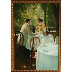 Robert Brackman, Seated in a Cafe, Oil Painting