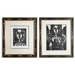 Pablo Picasso, Two Armchair Woman (Francoise Gilot), M. 153 & 154, Lithographs