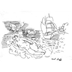 Raoul Dufy On the Beach Etching