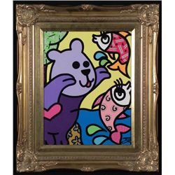 Fishing Framed Arcylic on Canvas Jozz Signed Painting