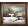 Image 1 : R. Stephen Original Canvas Painting Framed Winter Scene