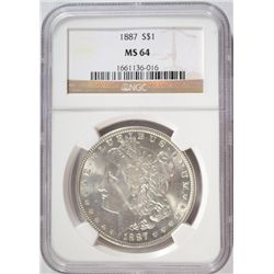 1887  Morgan $  NGC64  NGC64  est $75-$80