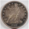 Image 1 : 1877 Trade $     VF scratch from rim thru Liberty