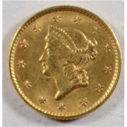 1854 T1  $1 gold  AU   est $215-$225