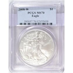 2008W Burnished  US Eagle  PCGS70  est $60-$75