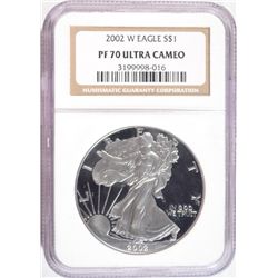 2002W  proof  US silver Eagle  NGC PR70UC  est $60-$75