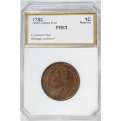 1783 WASHINGTON DRAPED BUST 1860'S RESTRIKE PCI PROOF 63