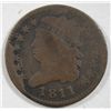 Image 1 : 1811 Half Cent Key Date Rare die state, 4 star die break 5.0 state VG