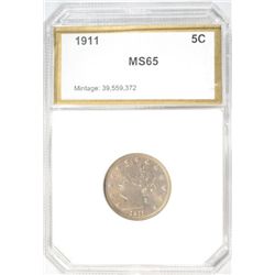 1911 V Nickel PCI MS65, MS 64 IMO, light orange patina