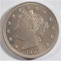 1907 V Nickel Proof Ch Proof 64 1471 Minted Light Golden Patina