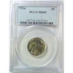 1936 Buffalo nickel PCGS65