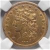 Image 2 : 1838  $5  gold NGC AU rim dmg  9:00  est  $800-$850