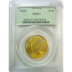 1926  $10 Gold PCGS61