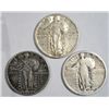 Image 1 : 3 Standing Liberty quarters  1919 typical weak date G- 1923 G/VG-1925 VF