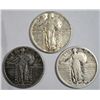 Image 2 : 3 Standing Liberty quarters  1919 typical weak date G- 1923 G/VG-1925 VF