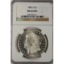 1880-S MORGAN SILVER DOLLAR NGC MS 63 DPL