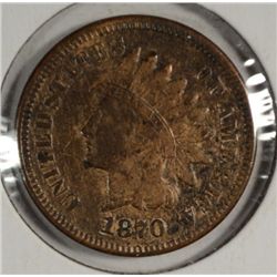 1870 INDIAN ONE CENT VF NICE