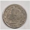 Image 1 : 1886 LIBERTY "V" NICKEL VG CLEANED