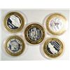 Image 1 : 5 DIFF. SILVER CASINO TOKENS, TRAINS AND AUTOS.