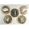 Image 2 : 5 DIFF. SILVER CASINO TOKENS, TRAINS AND AUTOS.