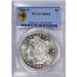 1888-O MORGAN DOLLAR PCGS MS-62  LOOKS PL ALTHOUGH NOT MARKED