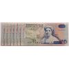 Image 1 : New Zealand 1994-1999 10 Dollars ZZ Replacement Consecutive Run of 7