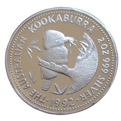 Australia 1992 2 Dollars 2 Ounce Kookaburra with NAA Privy Mark
