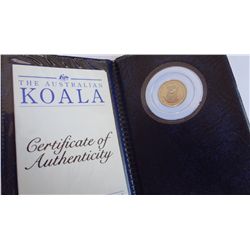 Australia 1992 15 Dollars 1/10 Ounce Platinum Proof Koala