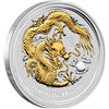 Australia 2012 Dollar Year of the Dragon 1 Ounce Gilded Silver Specimen UNC