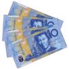 Image 1 : Australia 1993 Fraser-Evans $10 Blue Dobell Wet Ink Transfer Consecutive Run of 4