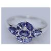 Image 1 : 12.62 CTW TANZANITE RING .925 STERLING SILVER