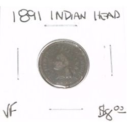 1891 INDIAN HEAD PENNY RED BOOK VALUE IS $8.00 *VERY FINE GRADE*!!