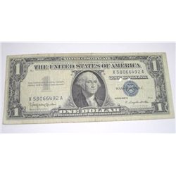 1957 B SERIES $1 SILVER CERTIFICATE BILL SERIAL # X58066492A *NICE BILL PLEASE LOOK AT PICTURE TO DE