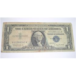 1957 B SERIES $1 SILVER CERTIFICATE BILL SERIAL # R01584141A *PLEASE LOOK AT PIC TO DETERMINE GRADE*