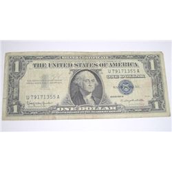 1957 B SERIES $1 SILVER CERTIFICATE BILL SERIAL # U79171355A *PLEASE LOOK AT PIC TO DETERMINE GRADE*