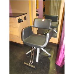 SOFT FEEL BLACK SALON CHAIR BY BELVEDERE WITH BOOSTER SEAT