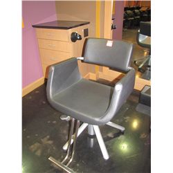 SOFT FEEL BLACK SALON CHAIR BY BELVEDERE WITH BOOSTER SEAT