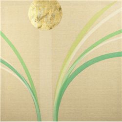 Patrick Scott HRHA (b.1921) - GOLD PAINTING WITH GOLD AND GREEN, c.1974