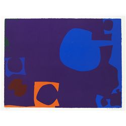Patrick Heron (1920-1999) - BLUE AND DEEP VIOLET WITH ORANGE, BROWN AND GREEN, 1970