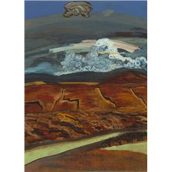 Brian Bourke HRHA (b.1936) - CANAL ON BOG, GALWAY, 1977