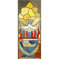 Evie Hone HRHA (1894-1955) - DOVES WITH TONGUES OF FIRE, CARTOON FOR STAINED GLASS WINDOW, ALL HALLO