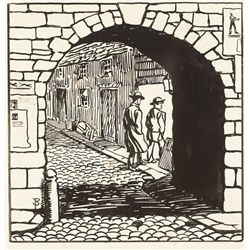 Jack Butler Yeats RHA (1871-1957) - ENTRANCE TO THE BOXING SHOW