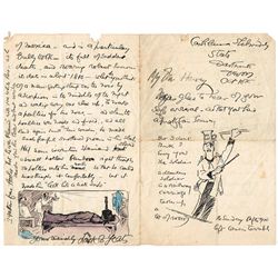 Jack Butler Yeats RHA (1871-1957) - ILLUSTRATED LETTER FROM JACK BUTLER YEATS TO THOMAS ARNOLD HARVE