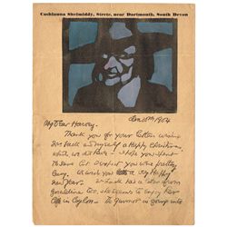 Jack Butler Yeats RHA (1871-1957) - TWO ILLUSTRATED LETTERS WITH STENCILLING FROM JACK BUTLER YEATS 