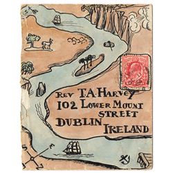 Jack Butler Yeats RHA (1871-1957) - ILLUSTRATED ENVELOPE FROM JACK B. YEATS TO REV. T.A. HARVEY, SHO