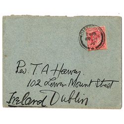 Jack Butler Yeats RHA (1871-1957) - ILLUSTRATED ENVELOPE FROM JACK B. YEATS TO REV. T.A. HARVEY, 190