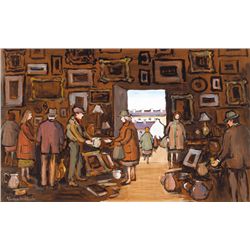 Gladys Maccabe HRUA ROI FRSA (b.1918) - ANTIQUE SHOP, COUNTY DUBLIN